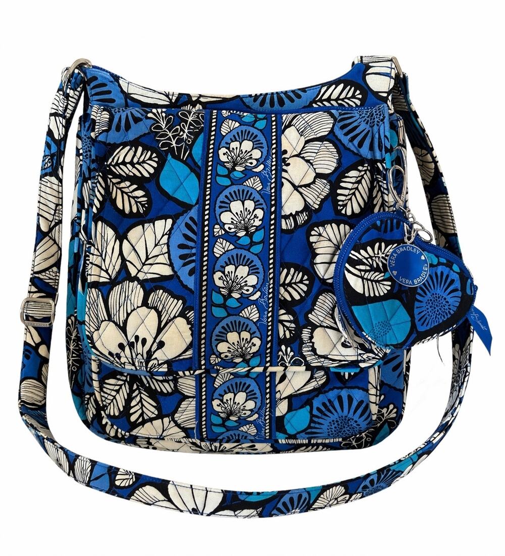 Vera Bradley Mailbag Blue Bayou Messenger Crossbody Purse w Coin Pouch